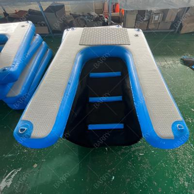 China Pool Lake River Foldable Pet Dog Ladder Stairs Floating Inflatable Dog Water Ramp For Dock for sale
