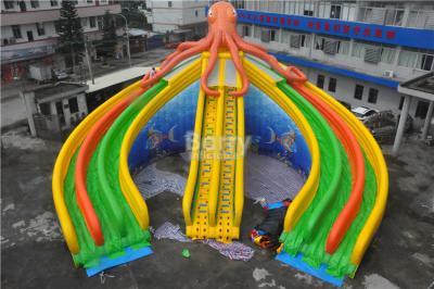China Tobogán acuático modificado para requisitos particulares del pulpo de la piscina, tobogán acuático gigante para la piscina en venta
