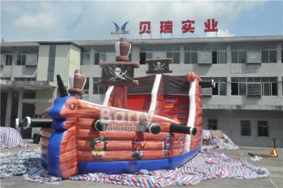 China Attractive Commercial Inflatable Combo Pirate Ship , Bouncy Castle Slide With Obstacle Course for sale