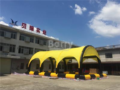 China Customized Yellow PVC Tarpaulin Inflatable Tent With Pool , Inflatable Shelter for sale