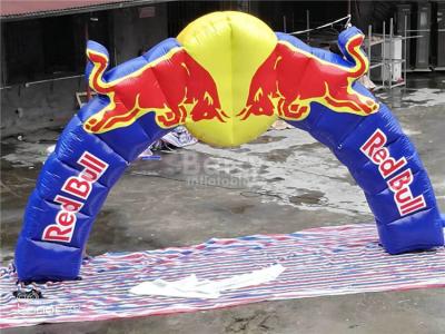 China Unique Print Commerical Advertising Red Bull Inflatable Arches For Opening Ceremony for sale