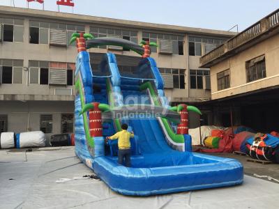 China Summer Palm Tree Inflatable Outdoor Water Slide With Printing for sale