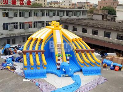 China Yellow And Blue Spongebob Inflatable Water Slides For Pool With Digital Printing for sale
