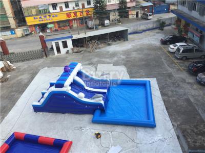 Chine Parc aquatique gonflable final d'arrière-cour de vague bleue avec la taille de Customzied de piscine à vendre