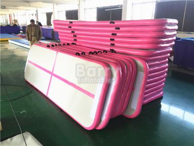 China Durable Soft Pink Inflatable Air Track Gymnastics Mat / Floating Water Mat for sale
