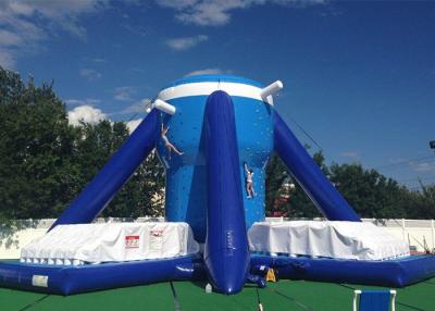 China Free Klimb Inflatable Interactive Games , Large Blue 28ft Inflatable Climbing Wall for sale