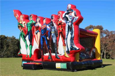 China PVC Waterproof Inflatable Justice League Jumping Castle Moonwalks For Kids / Children for sale