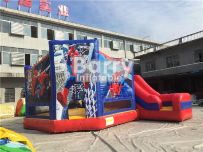 China Customized Size Spiderman Inflatable Combo Jumping Castle With Slide For Zoo Park for sale