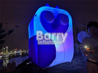 China Customized Inflatable Advertising Products / Owl Animal Blow Up Cartoon For Lighting for sale
