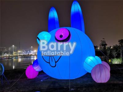 China Outdoor Christmas Lovely Inflatable Rabbit Lighting Balloon For Advertisement for sale