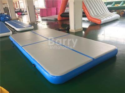 China Blue Inflatable Air Track Gymnastics Mat , Double Wall Fabric Air Trak Mat For Gym for sale