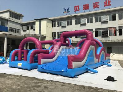 China carrera de obstáculos inflable gigante modificada para requisitos particulares material del PVC de 0.5m m combinada en venta