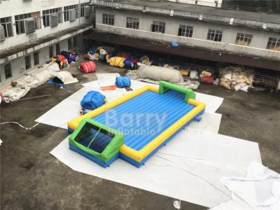 China Door Close To Door Outdoor Inflatable Soap Football Arena , Inflatable Water Football Pitch With Bottom for sale