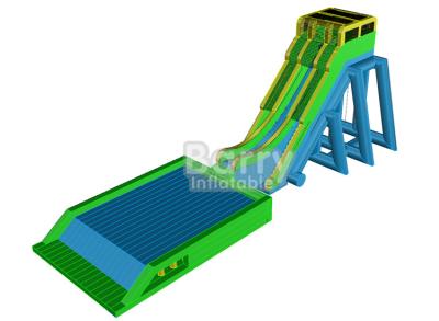 China Outdoor Giant Inflatable Water Slide For Event , Tall Drop Kick Water Slide With Platform for sale