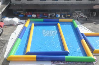 China Outside Rectangle Inflatable Swimming Pool / Blue Portable Blow Up Pool for sale
