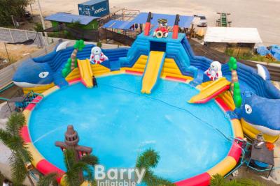China 0.9/0.55mm PVC Inflatable Amusement Water Park Pool Slide Flexible Customization for sale
