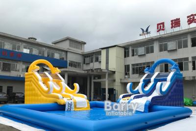 China Customized Size Inflatable Water Slides With Swimming Pool For Business Rent for sale
