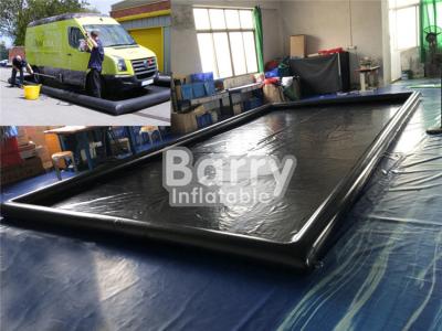 China Black PVC Inflatable Car Wash Mat Customized Mobile Water Containment Mat for sale