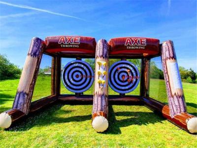 China 2 Players Inflatable Sports Games Challenge Interactive Party Carnival Inflatable Axe Throwing Games for sale
