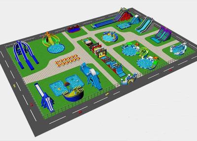 China Resort Commercial Inflatable Water with Park with Slide with Pool On Ground Land for sale