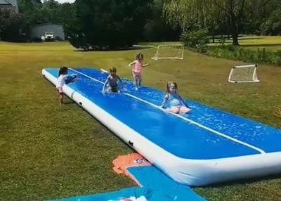 China Professional Double Fabric Wall Water Game Slip And Slide Long Air Track With Air Pump for sale