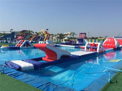 China Anti - UV 0.9mm PVC Tarpaulin Inflatable Water Obstacle Course For Lake for sale