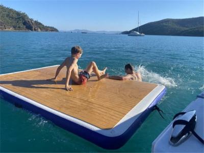 China Drop Stitch Inflatable Floating Water Lounge Raft Inflatable Swimming Float Island Dock for sale