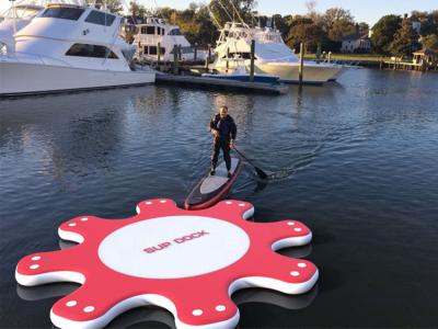China Customized 8 Station Water Sport Red Inflatable Sup Air Dock Platform for sale
