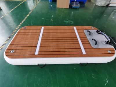 China Custom Made 3x1m Inflatable Floating Boat Dock Wood Color for sale