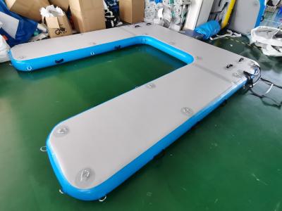 China Tropfen-Stich U formen aufblasbares Schwimmdock-sich hin- und herbewegender Ponton-Boot Jet Ski Platform zu verkaufen