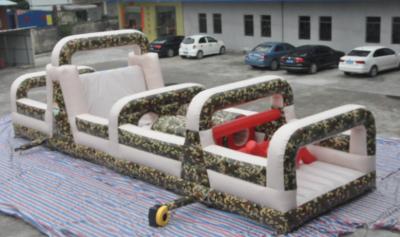 China Tarpaulin Inflatable Military Obstacle Course Commercial Bouncer Slide for sale