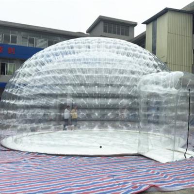 China Clear 1mm PVC Tarpaulin Inflatable Bubble Lodge Tent Fire Proof Easy Set Up for sale