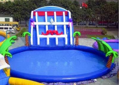 China Palm Tree Inflatable Swimming Pools With Slide , Inflatable Above Ground Swimming Pools for sale