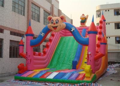China Lovely Cartoon Commercial Inflatable Slide , Kids Inflatable Slides For Park for sale