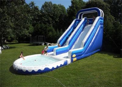 China Double Lane Inflatable Water Slide , Durable Material Inflatable Water Slide For Playing for sale