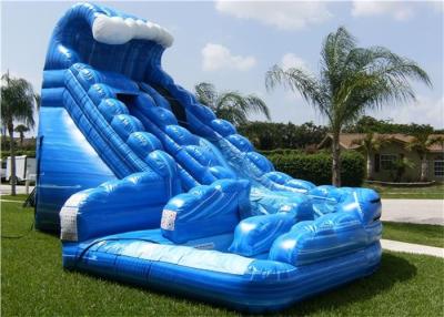 China Inflatable Water Slide , Blue Used Inflatable Commercial Water Slide For Rent for sale