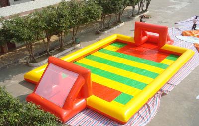 China Amazing Sport Game Inflatable Football Field , Colorful PVC Inflatable Football Game Field for sale