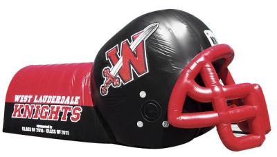 China Amazing Inflatable Sports Games Blow Up Helmet Tunnel With  0.55mm PVC for sale