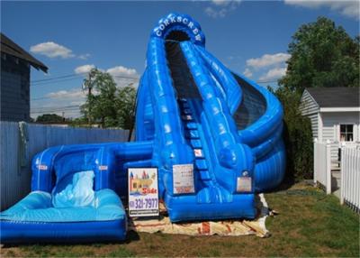 China Giant Inflatable Corkscrew Water Slide / Double Inflatable Slip And Slide With Pool for sale