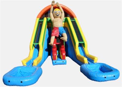 China Big Double Lane Inflatable Water Slides , Huge Blow Up Water Slide for sale