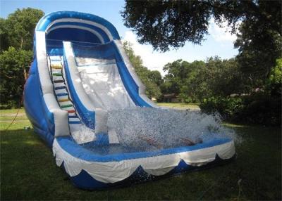 China Cool Inflatable Adult Water Slide / Blue Backyard Inflatable Wet Slide for sale