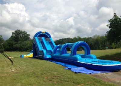 China Exciting 0.55mm PVC Tarpaulin Inflatable Double Slip And Slide With Pool for sale