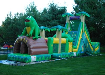 China Interesting Frog Inflatable Obstacle Course , Outdoor Playground Obstacle Course For Kids for sale