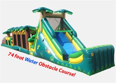 China 74 Foot Outdoor Kids Inflatable Obstacle Course For Interactive Games for sale