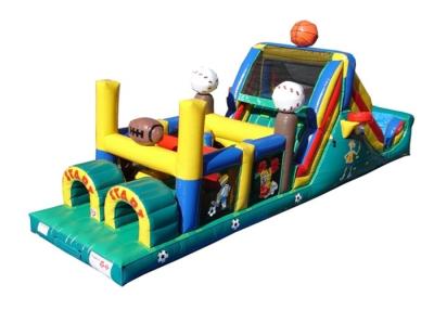 China Funny Basketball Inflatable Obstacle Courses For Rent , Moon Bounce Obstacle Course for sale