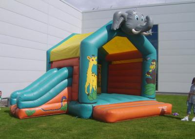 China Elephant Inflatable Combo Jungle Bouncy Castle Slide Hire For Play Park for sale