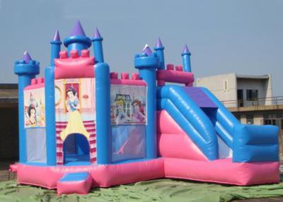 China Outdoor Large Inflatable Combo Princess Jumping Castle With Slide Rental for sale