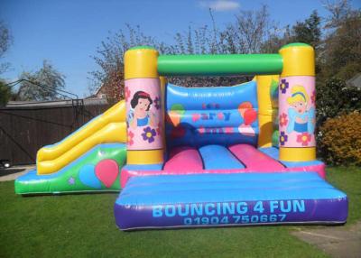 China Lovely Snow White Princess Moon Bounce Slide Combo With 0.55mm PVC for sale