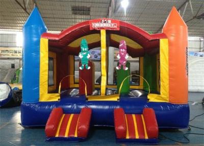 China Commercial Plato PVC Tarpaulin Inflatable Bouncer House With Small Slide for sale