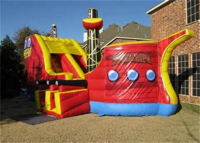 China Durable Outdoor Inflatable Pirate Ship Bouncer / Bounce Houses With Slides for sale